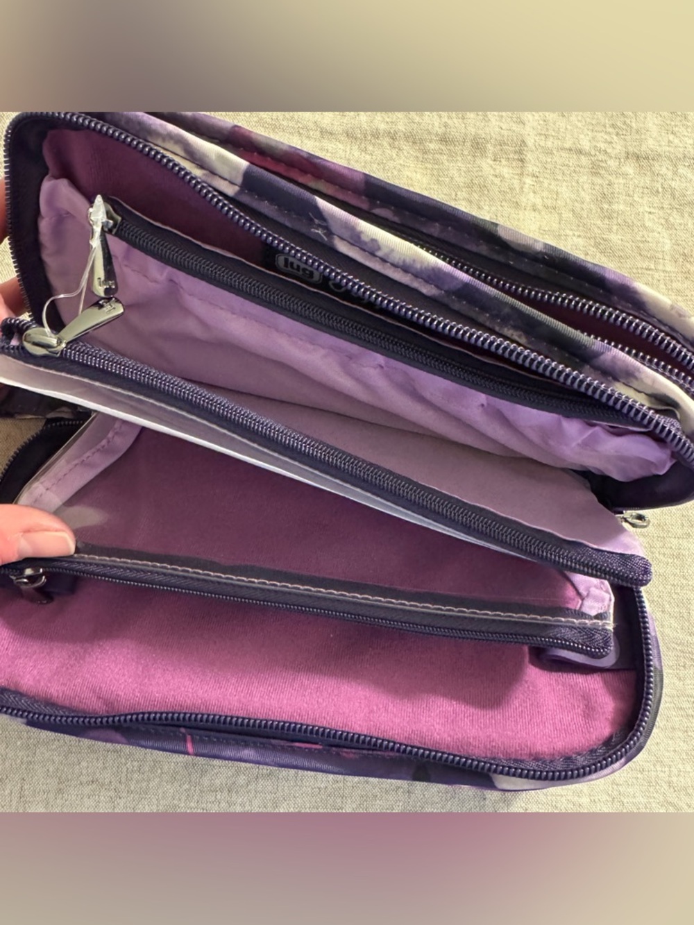 lug Flipper Jewelry Clutch - Purple Floral Print NWT - Picture 6 of 7